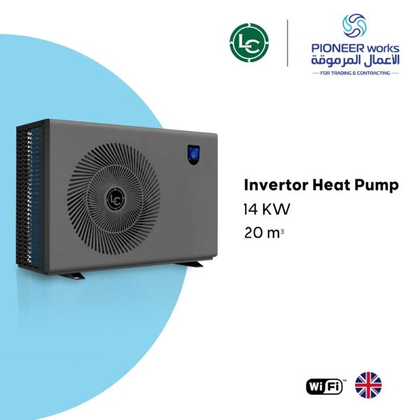 Heat pump for cooling and heating swimming pools and jacuzzi 14KW up to Inverter + WiFi 20m3