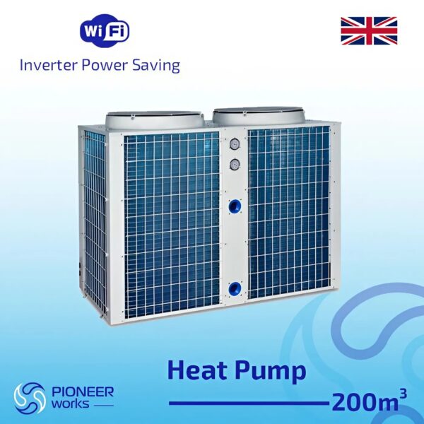 Heat pump for cooling and heating large swimming pools 120KW up to 1200m3